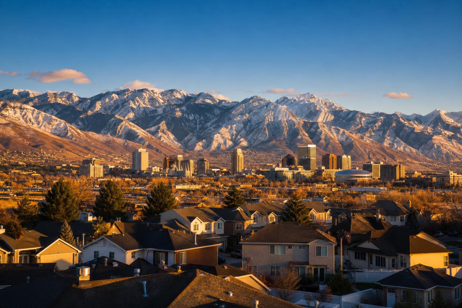 Wasatch Mountains behind Salt Lake City, Utah